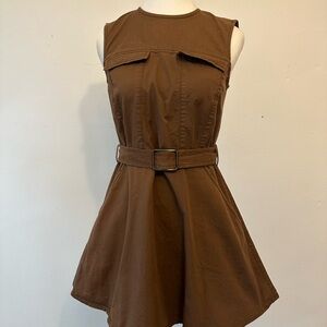Worth New York Brown Sleeveless Mini Dress